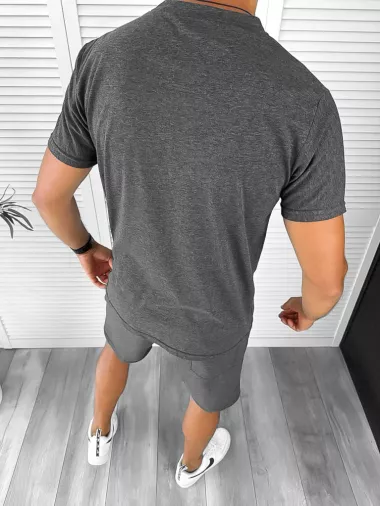 Compleu barbati tricou+pantaloni gri inchis 12781 41-4