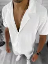 Trening barbati slim fit alb camasa + pantaloni 8203 119*