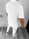 Trening barbati slim fit alb tricou + pantaloni 8207 76