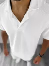 Trening barbati slim fit alb tricou + pantaloni 8207 76