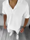 Trening barbati slim fit alb tricou + pantaloni 8207 76