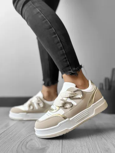 Adidasi dama casual bej 6455 N8-4