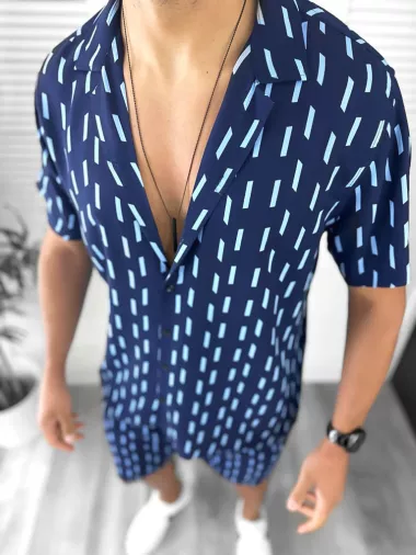 Compleu de vara camasa imprimeu + pantaloni 12752 O2-2.2