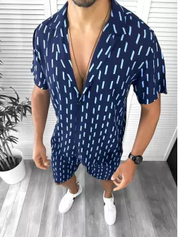 Compleu de vara camasa imprimeu + pantaloni 12752 O2-2.2