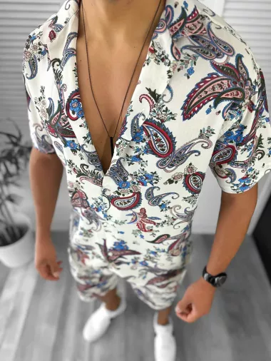 Compleu de vara camasa imprimeu + pantaloni 12754 N7-4.3