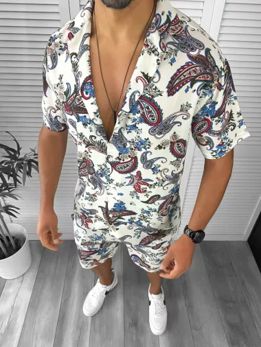 Compleu de vara camasa imprimeu + pantaloni 12754 N7-4.3