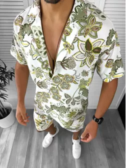 Compleu de vara camasa imprimeu + pantaloni 12757 79-4
