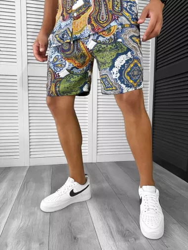 Compleu de vara camasa imprimeu + pantaloni 12762 16-2