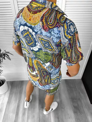 Compleu de vara camasa imprimeu + pantaloni 12762 16-2