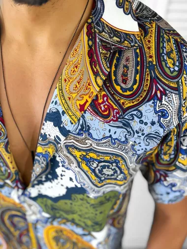 Compleu de vara camasa imprimeu + pantaloni 12762 16-2