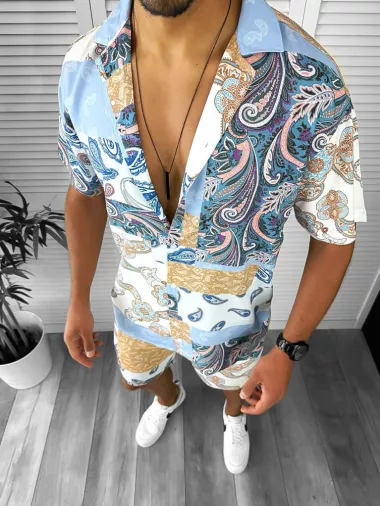 Compleu de vara camasa imprimeu + pantaloni 12763 O4-4.1
