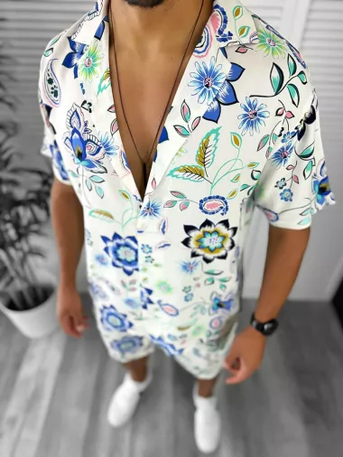 Compleu de vara camasa imprimeu + pantaloni 12162 D2-3.2