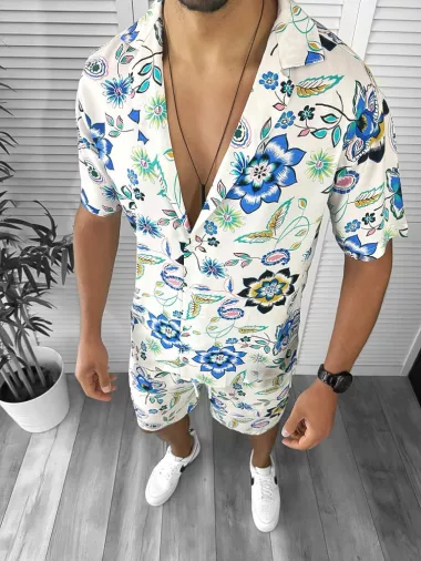 Compleu de vara camasa imprimeu + pantaloni 12162 D2-3.2