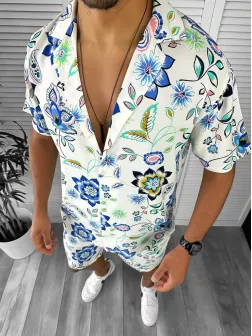 Compleu de vara camasa imprimeu + pantaloni 12162 D2-3.2