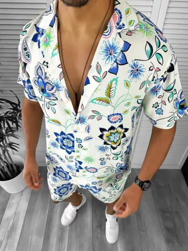 Compleu de vara camasa imprimeu + pantaloni 12162 I15-4.3
