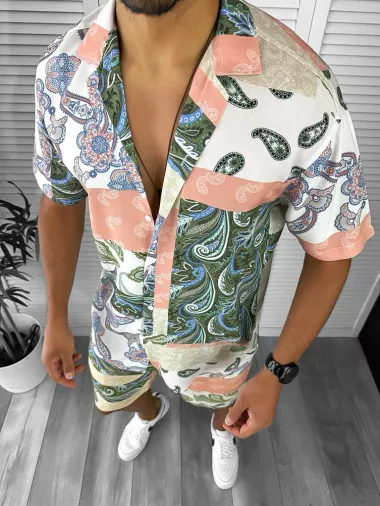 Compleu de vara camasa imprimeu + pantaloni 12765 N8-4.1