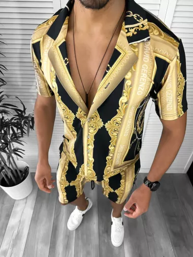 Compleu de vara camasa imprimeu + pantaloni 12767 O2-3.3