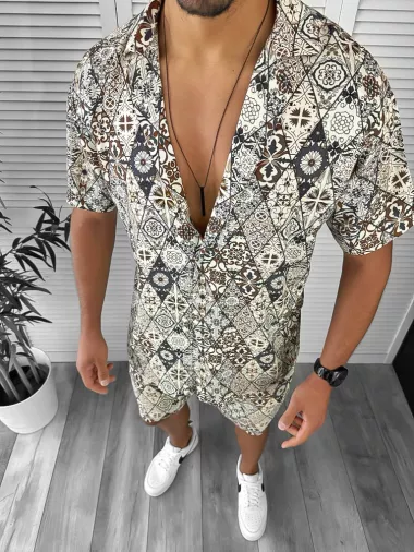 Compleu de vara camasa imprimeu + pantaloni 12740 O4-2.3