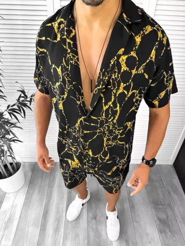 Compleu de vara camasa imprimeu + pantaloni 12741 39-2
