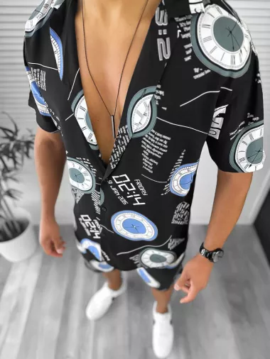 Compleu de vara camasa imprimeu + pantaloni 12742 D9-3