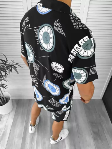 Compleu de vara camasa imprimeu + pantaloni 12742 D9-3