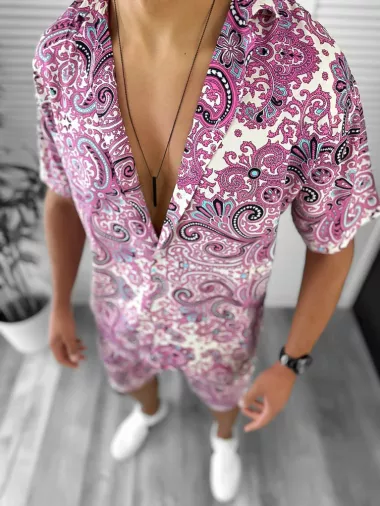 Compleu de vara camasa imprimeu + pantaloni 12743 76
