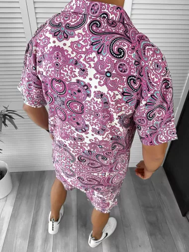 Compleu de vara camasa imprimeu + pantaloni 12743 76