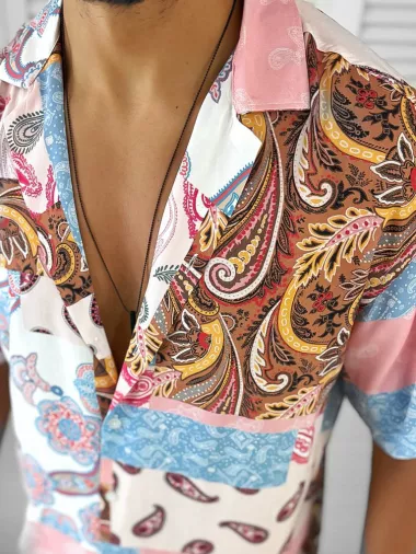 Compleu de vara camasa imprimeu + pantaloni 12745 O4-1.1