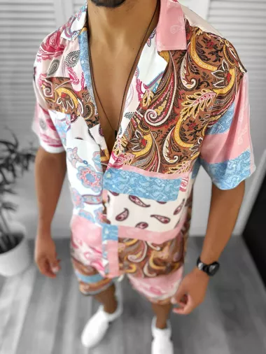 Compleu de vara camasa imprimeu + pantaloni 12745 O4-1.1