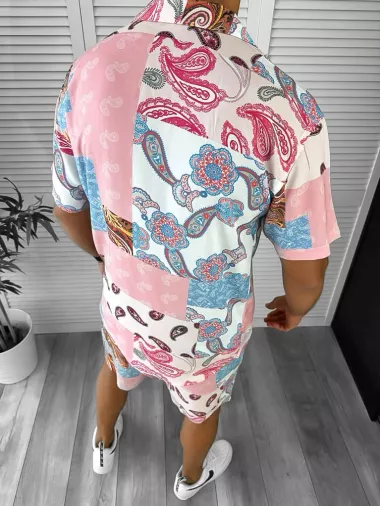 Compleu de vara camasa imprimeu + pantaloni 12745 O4-1.1