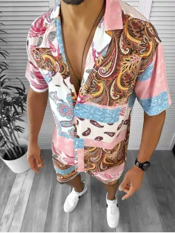 Compleu de vara camasa imprimeu + pantaloni 12745 O4-1.1