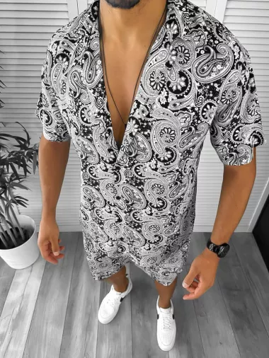 Compleu de vara camasa imprimeu + pantaloni 12746 O2-5.2