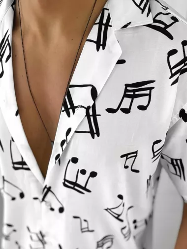 Compleu de vara camasa imprimeu + pantaloni 12747 26-3