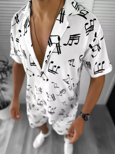 Compleu de vara camasa imprimeu + pantaloni 12747 26-3