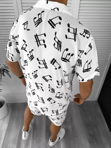 Compleu de vara camasa imprimeu + pantaloni 12747 26-3