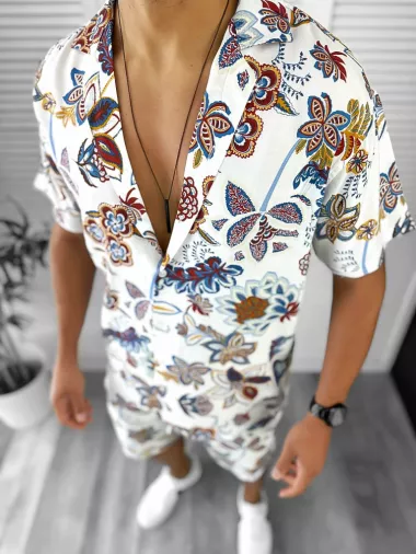 Compleu de vara camasa imprimeu + pantaloni 12748 30-3