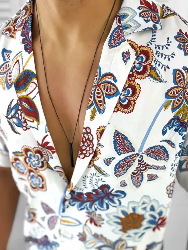 Compleu de vara camasa imprimeu + pantaloni 12748 30-3