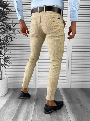 Pantaloni barbati eleganti bej 12735 O2-3.3