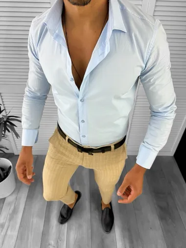 Pantaloni barbati eleganti bej 12735 O2-3.3