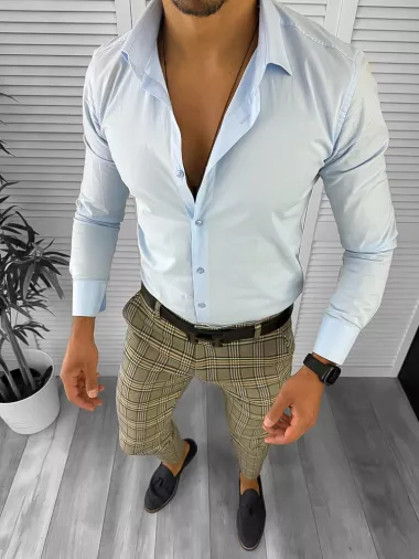 Pantaloni barbati eleganti maro 12736 B9-4