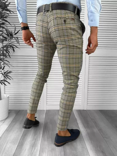 Pantaloni barbati eleganti maro 12736 B9-4