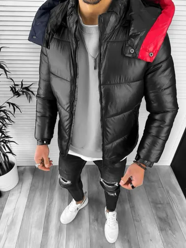 Geaca barbati de iarna neagra A2312 T6