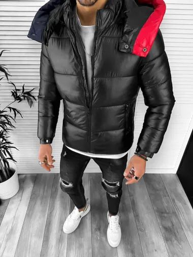 Geaca barbati de iarna neagra A2312 T6