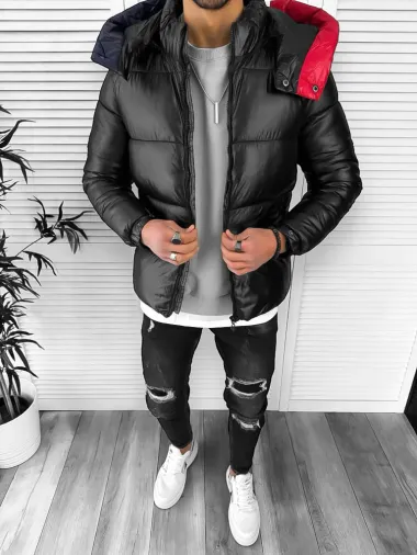 Geaca barbati de iarna neagra A2312 T6