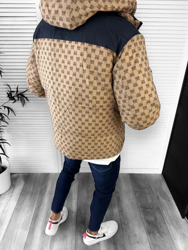 Geaca barbati de iarna, cu 2 fete, bleumarin A68 T11-2