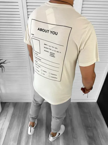 Tricou barbati bej CU MIC DEFECT DEF12514