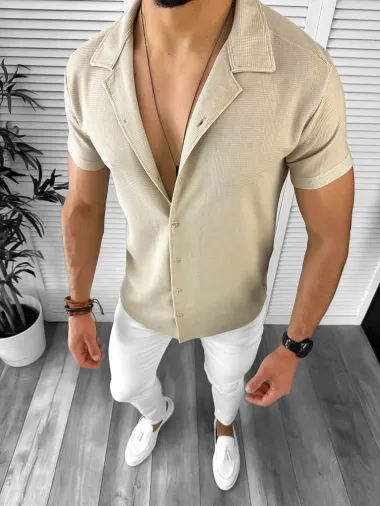 Camasa barbati casual bej 12520 P19-1.1