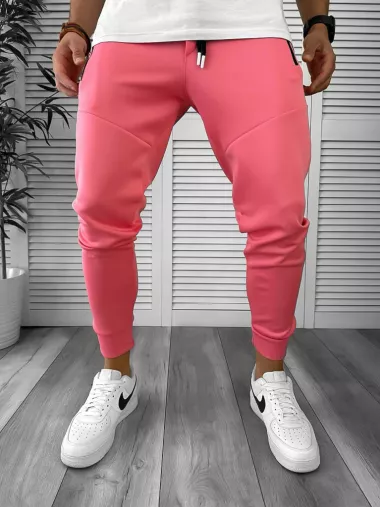 Pantaloni de trening roz, silon, conici 12379 D2-4.1