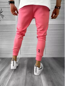 Pantaloni de trening roz, silon, conici 12379 D2-4.1 Pantaloni de trening roz, silon, conici 12379 D2-4.1