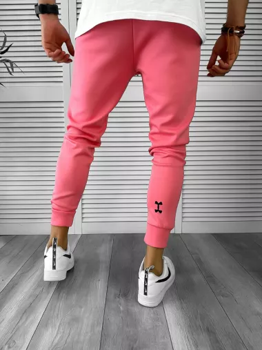 Pantaloni de trening roz, silon, conici 12379 D2-4.1